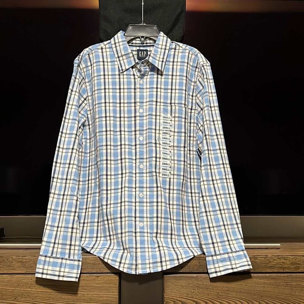 GAP Men's Blue Plaid Shirt